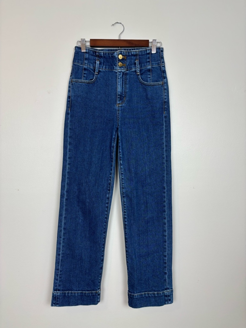 Ann Taylor Jeans Womens 2 Blue The Easy Straight High Rise Denim